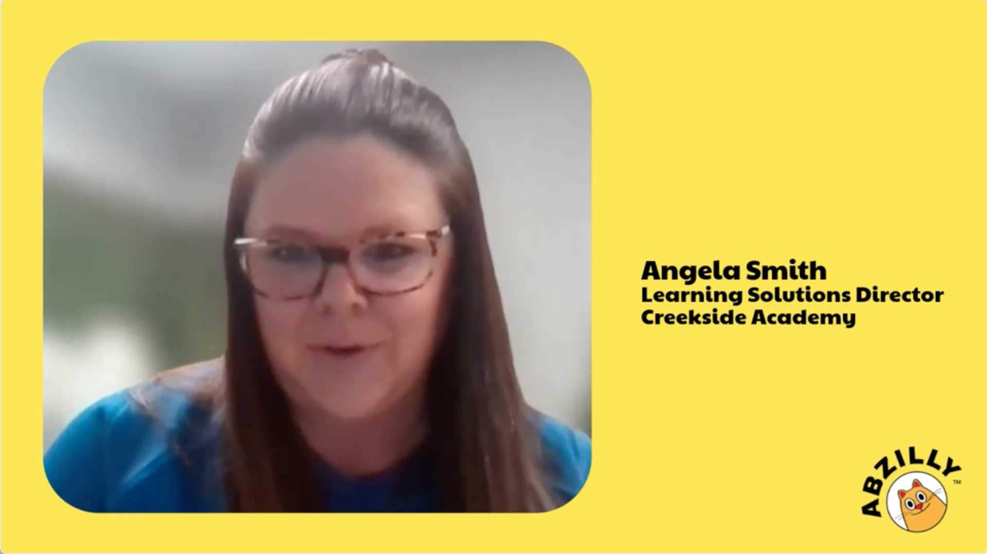 Load video: Angela Smith (Creekside Academy) talking about using Abzilly books with students.
